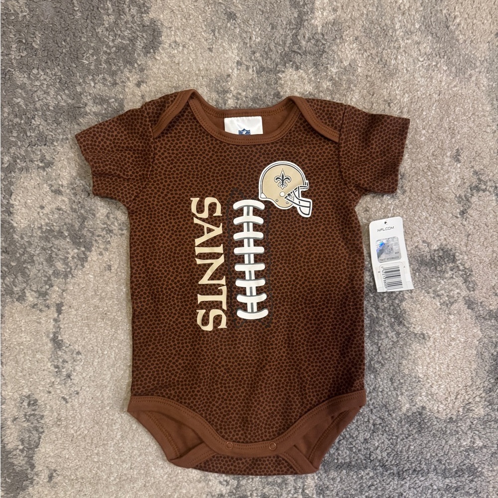 NWT NFL Saints Brown Baby Bodysuit
